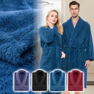 Unisex Extra Warm Coral Fleece Bathrobe